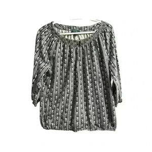 𝅺Ralph LAUREN Peasant Style‎ Blouse Blue-Green Size LP Large Petite